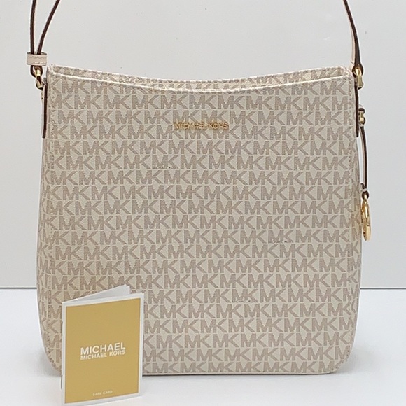 Michael Kors Jet Set Travel Large Messenger Crossbody Bag Light Cream Multi - Picture 4 of 15
